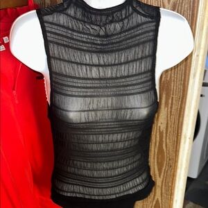 Forever 21 Black Sheer Striped Blouse